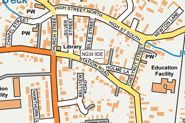NG34 9DE map - OS OpenMap – Local (Ordnance Survey)
