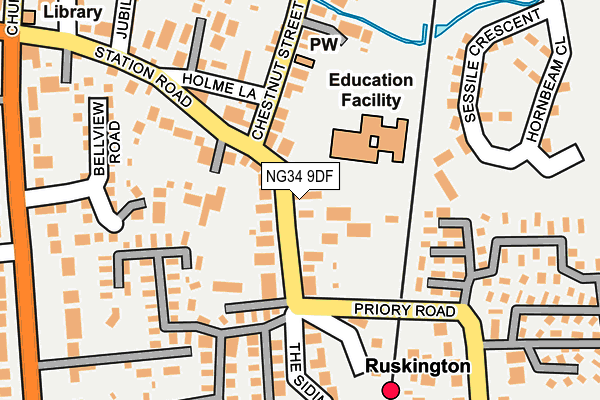 NG34 9DF map - OS OpenMap – Local (Ordnance Survey)