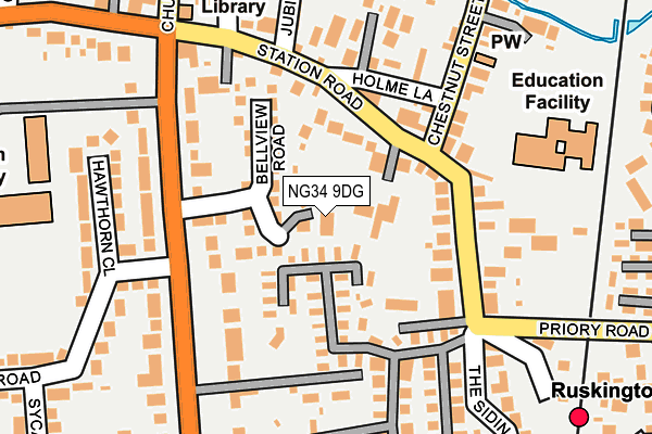 NG34 9DG map - OS OpenMap – Local (Ordnance Survey)