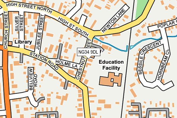 NG34 9DL map - OS OpenMap – Local (Ordnance Survey)