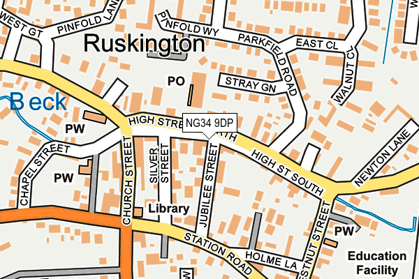 NG34 9DP map - OS OpenMap – Local (Ordnance Survey)