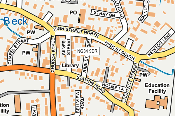 NG34 9DR map - OS OpenMap – Local (Ordnance Survey)
