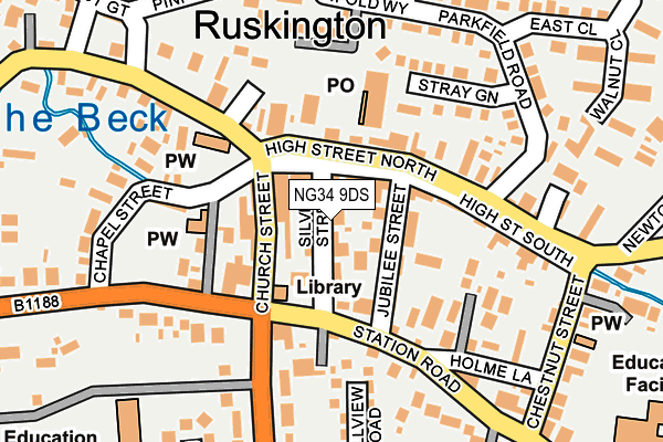 NG34 9DS map - OS OpenMap – Local (Ordnance Survey)