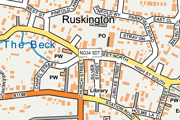 NG34 9DT map - OS OpenMap – Local (Ordnance Survey)