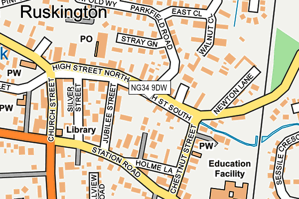 NG34 9DW map - OS OpenMap – Local (Ordnance Survey)