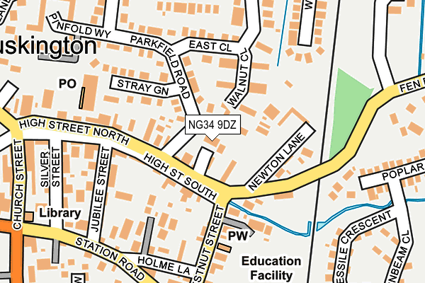 NG34 9DZ map - OS OpenMap – Local (Ordnance Survey)