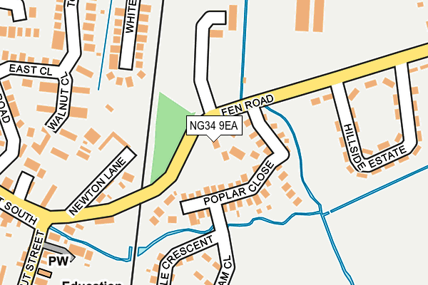 NG34 9EA map - OS OpenMap – Local (Ordnance Survey)