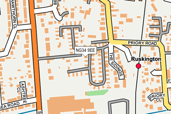 NG34 9EE map - OS OpenMap – Local (Ordnance Survey)