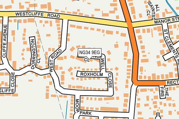 NG34 9EG map - OS OpenMap – Local (Ordnance Survey)