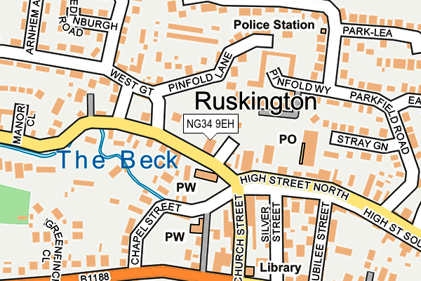 NG34 9EH map - OS OpenMap – Local (Ordnance Survey)