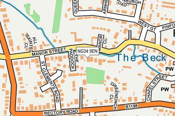 NG34 9EN map - OS OpenMap – Local (Ordnance Survey)