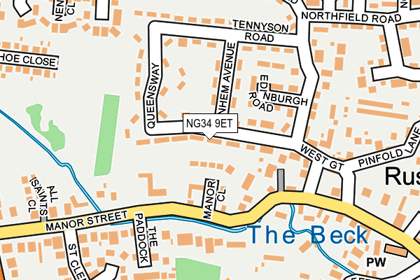 NG34 9ET map - OS OpenMap – Local (Ordnance Survey)