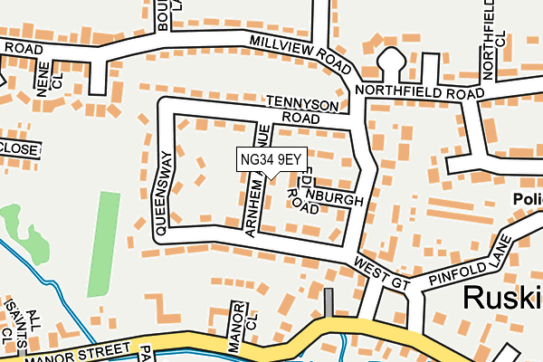 NG34 9EY map - OS OpenMap – Local (Ordnance Survey)