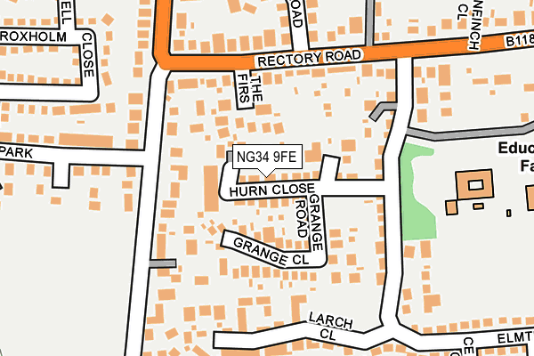 NG34 9FE map - OS OpenMap – Local (Ordnance Survey)