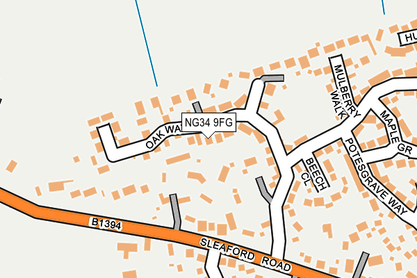 NG34 9FG map - OS OpenMap – Local (Ordnance Survey)