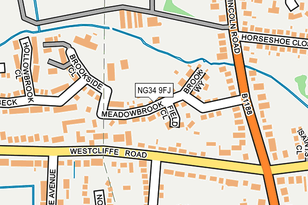 NG34 9FJ map - OS OpenMap – Local (Ordnance Survey)