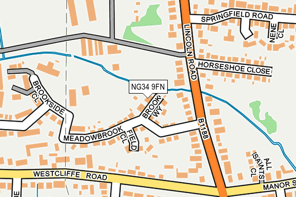 NG34 9FN map - OS OpenMap – Local (Ordnance Survey)