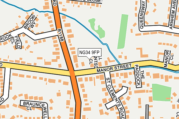 NG34 9FP map - OS OpenMap – Local (Ordnance Survey)