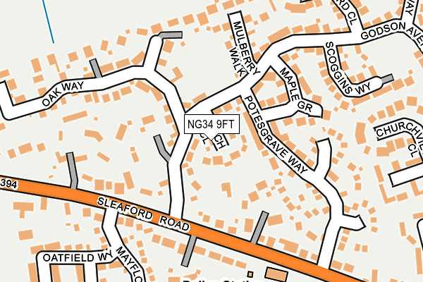 NG34 9FT map - OS OpenMap – Local (Ordnance Survey)