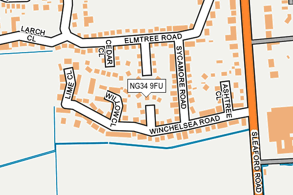 NG34 9FU map - OS OpenMap – Local (Ordnance Survey)