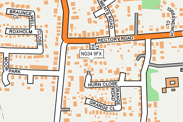 NG34 9FX map - OS OpenMap – Local (Ordnance Survey)