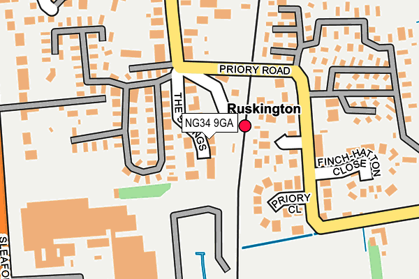 NG34 9GA map - OS OpenMap – Local (Ordnance Survey)