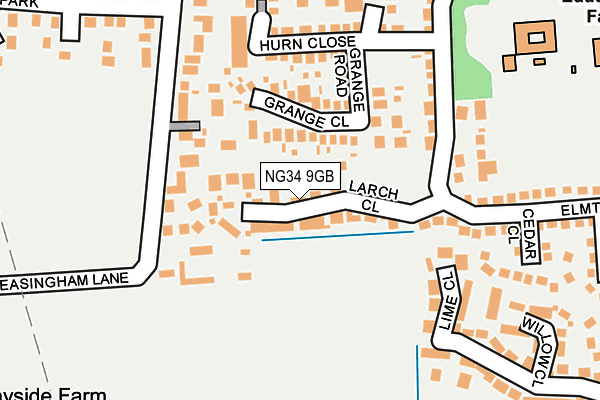 NG34 9GB map - OS OpenMap – Local (Ordnance Survey)