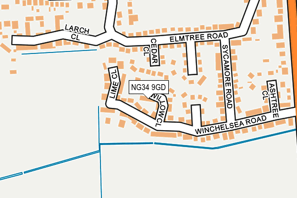 NG34 9GD map - OS OpenMap – Local (Ordnance Survey)