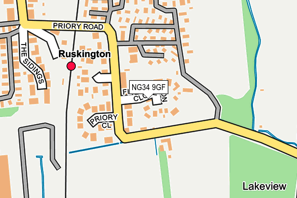 NG34 9GF map - OS OpenMap – Local (Ordnance Survey)