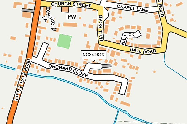 NG34 9GX map - OS OpenMap – Local (Ordnance Survey)