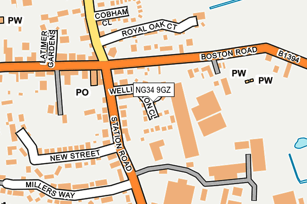 NG34 9GZ map - OS OpenMap – Local (Ordnance Survey)