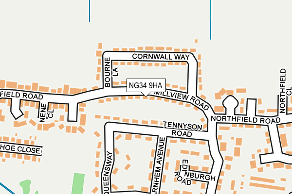 NG34 9HA map - OS OpenMap – Local (Ordnance Survey)