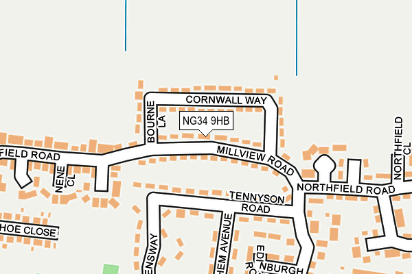 NG34 9HB map - OS OpenMap – Local (Ordnance Survey)