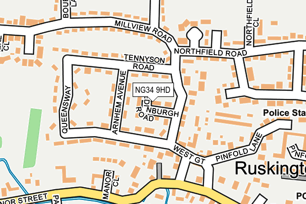 NG34 9HD map - OS OpenMap – Local (Ordnance Survey)