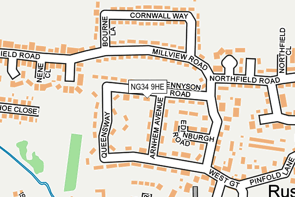 NG34 9HE map - OS OpenMap – Local (Ordnance Survey)