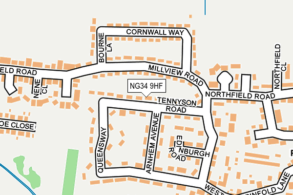 NG34 9HF map - OS OpenMap – Local (Ordnance Survey)