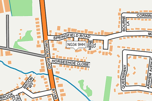 NG34 9HH map - OS OpenMap – Local (Ordnance Survey)