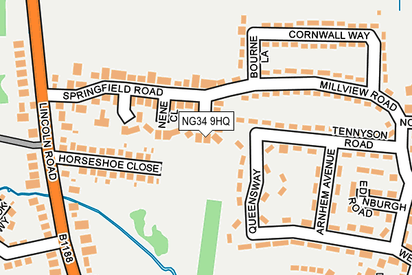 NG34 9HQ map - OS OpenMap – Local (Ordnance Survey)