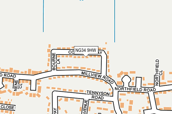NG34 9HW map - OS OpenMap – Local (Ordnance Survey)