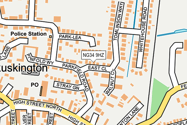 NG34 9HZ map - OS OpenMap – Local (Ordnance Survey)