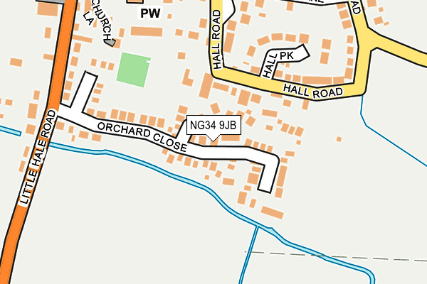 NG34 9JB map - OS OpenMap – Local (Ordnance Survey)