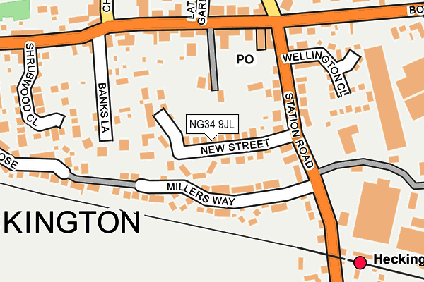 NG34 9JL map - OS OpenMap – Local (Ordnance Survey)