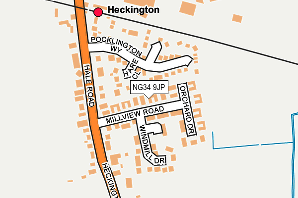 NG34 9JP map - OS OpenMap – Local (Ordnance Survey)