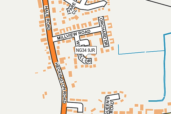 NG34 9JR map - OS OpenMap – Local (Ordnance Survey)