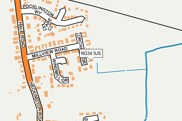 NG34 9JS map - OS OpenMap – Local (Ordnance Survey)