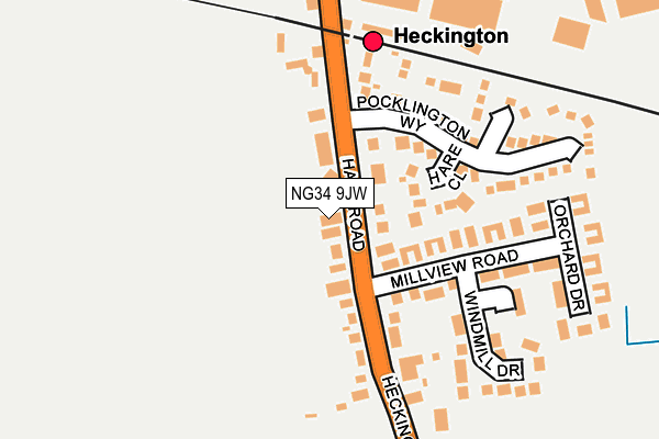 NG34 9JW map - OS OpenMap – Local (Ordnance Survey)