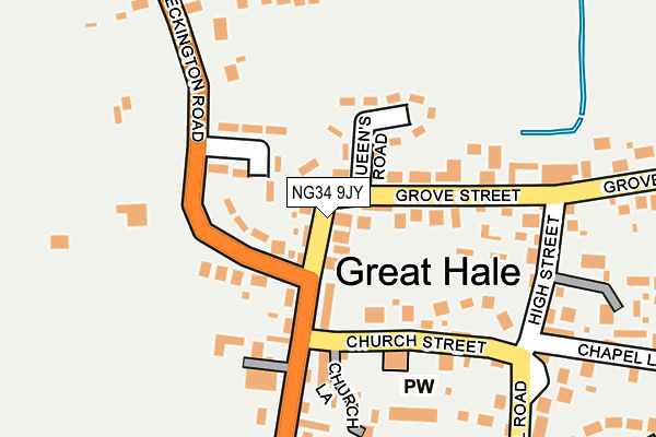 NG34 9JY map - OS OpenMap – Local (Ordnance Survey)