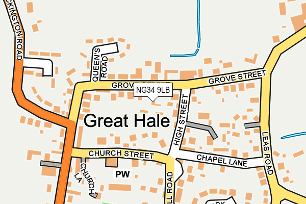 NG34 9LB map - OS OpenMap – Local (Ordnance Survey)