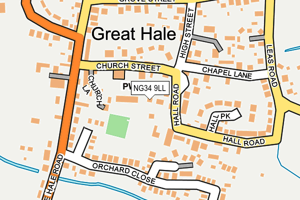 NG34 9LL map - OS OpenMap – Local (Ordnance Survey)