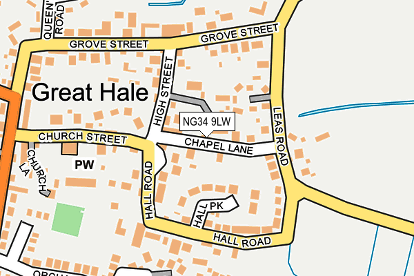 NG34 9LW map - OS OpenMap – Local (Ordnance Survey)